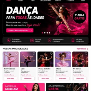 Criação de site para Escola de Dança Neon