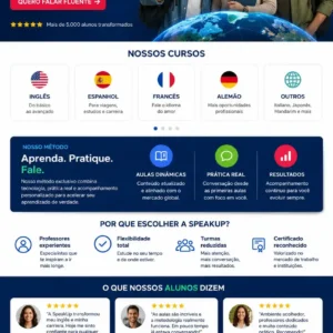 Criação de site para Curso de Idiomas