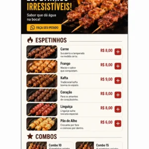 Criação de site para Espetinhos Delivery Mobile