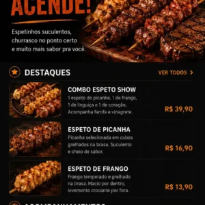 Criação de site para Delivery de Espetinhos