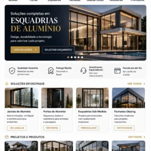 Criação de site para Esquadrias de Alumínio