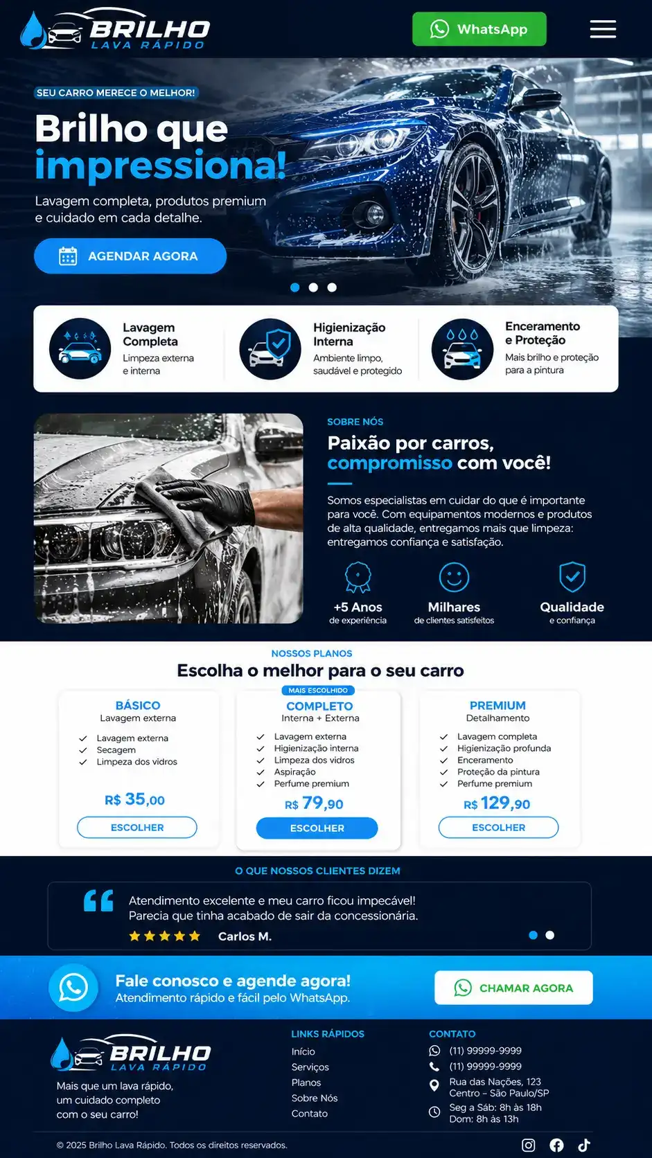 Estética Automotiva Criação de Site e Desenvolvimento de Site