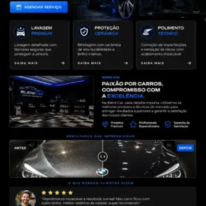 Criação de site para Estética Automotiva Premium