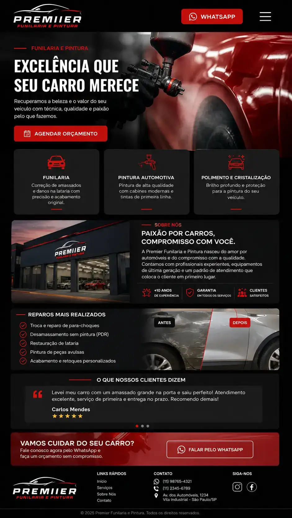 Estética Automotiva Criação de Site Profissional e Desenvolvimento de Site