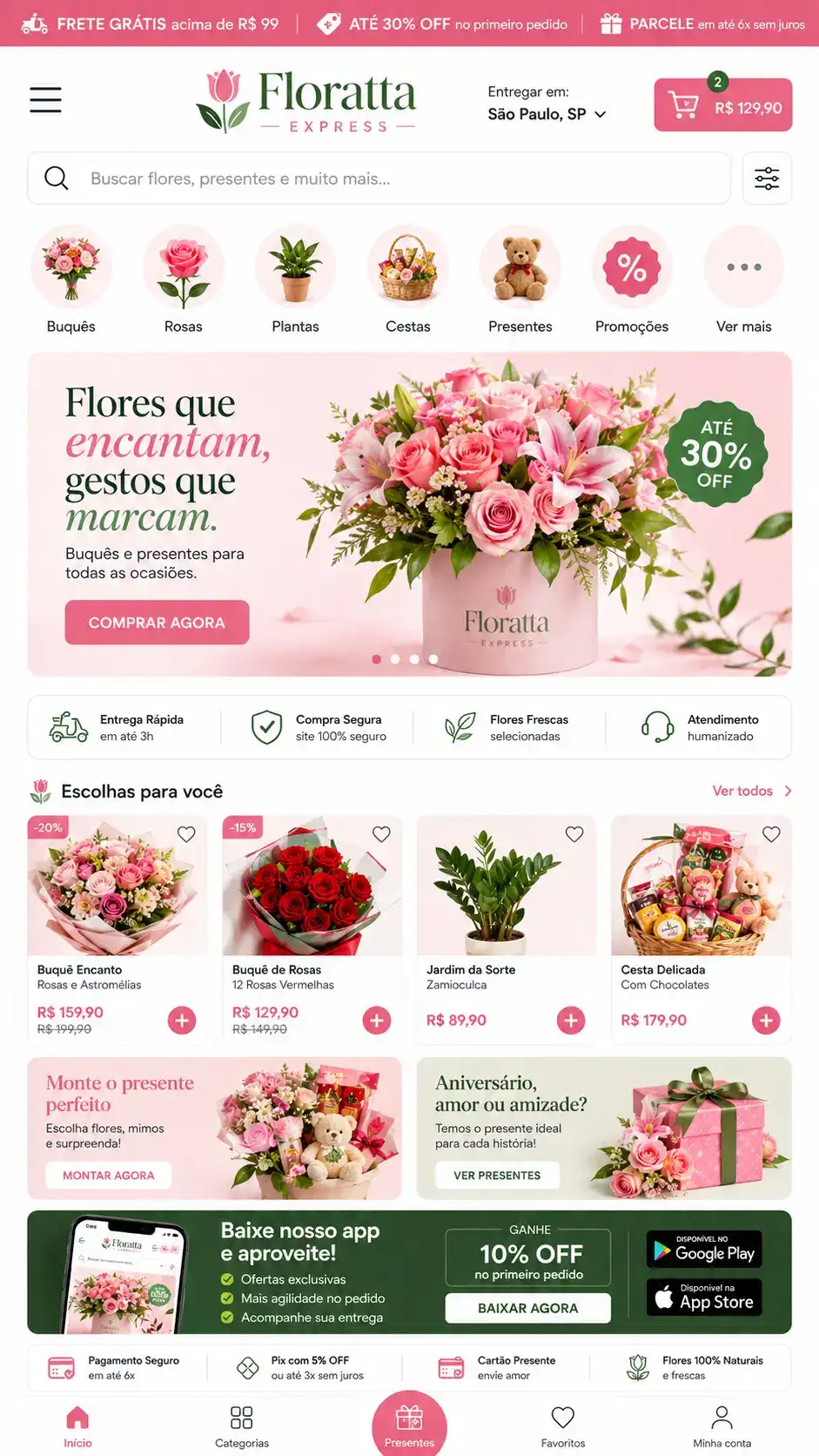 Criação de site para Floricultura