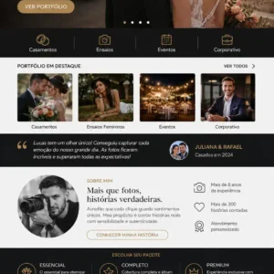 Criação de site para Fotografia Profissional