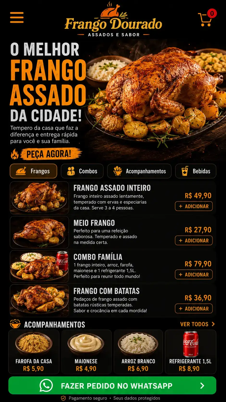 Frango Assado Delivery Criação de Site e Desenvolvimento de Site