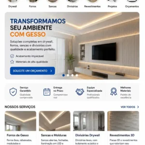 Criação de site para Gesso e Drywall Mobile