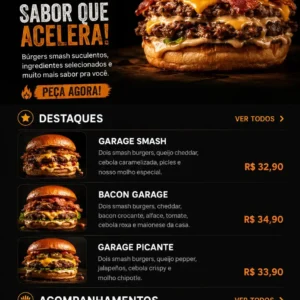 Criação de site para Hamburgueria Delivery com Cardápio Online