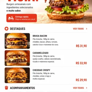 Criação de site para Hambúrguer Artesanal Delivery