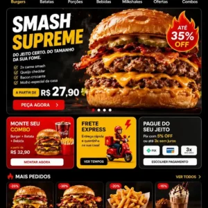 Criação de site para Pedido Online de Hambúrguer