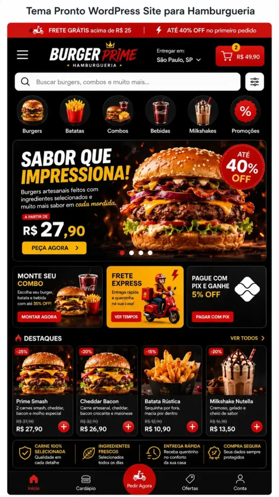 Criação de Sites para Restaurantes