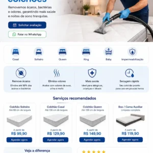 Criação de site para Higienização de Colchões