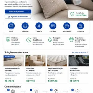 Criação de site para Limpeza de Estofados