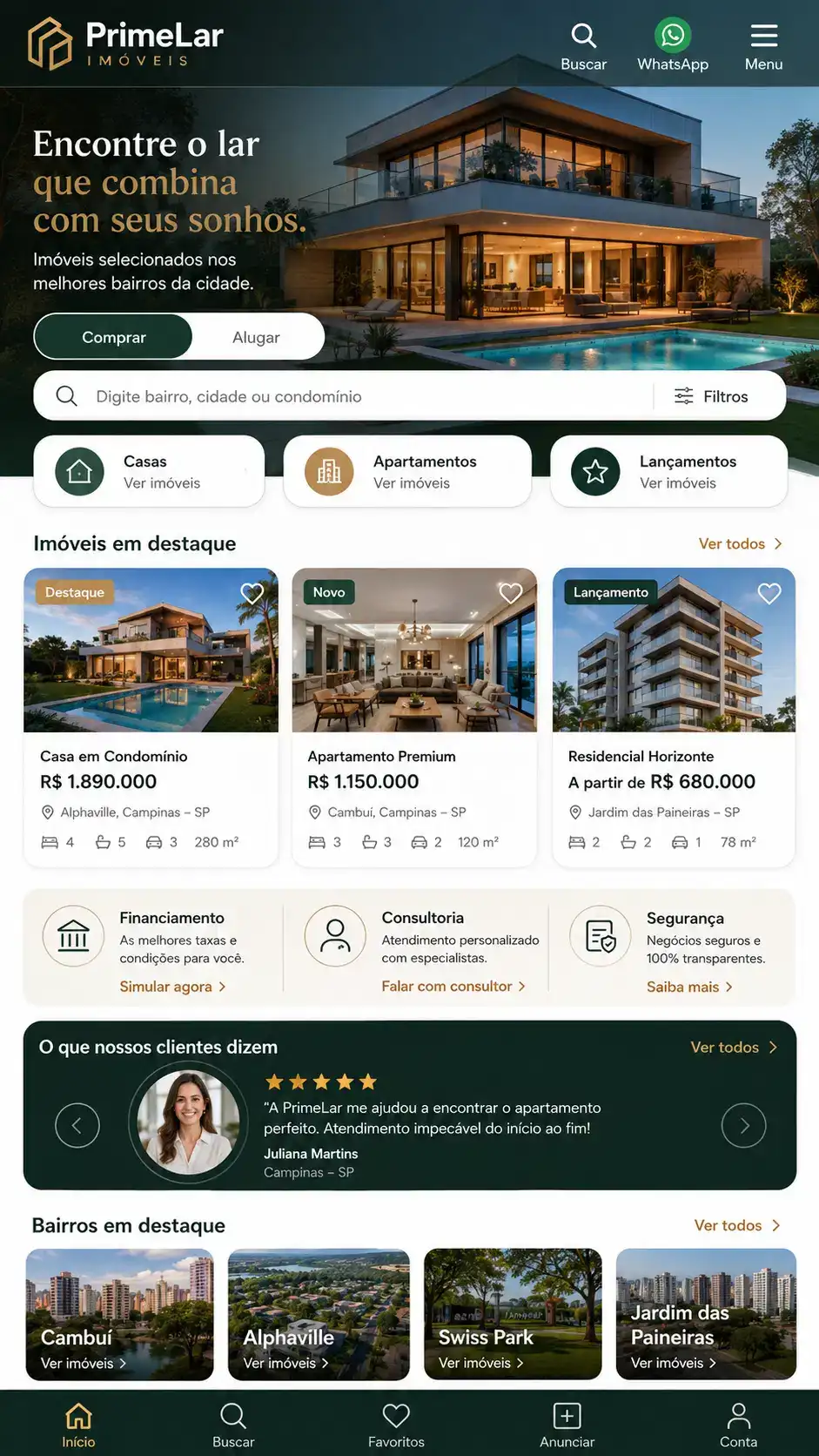 Criação de site para Agência Imobiliária