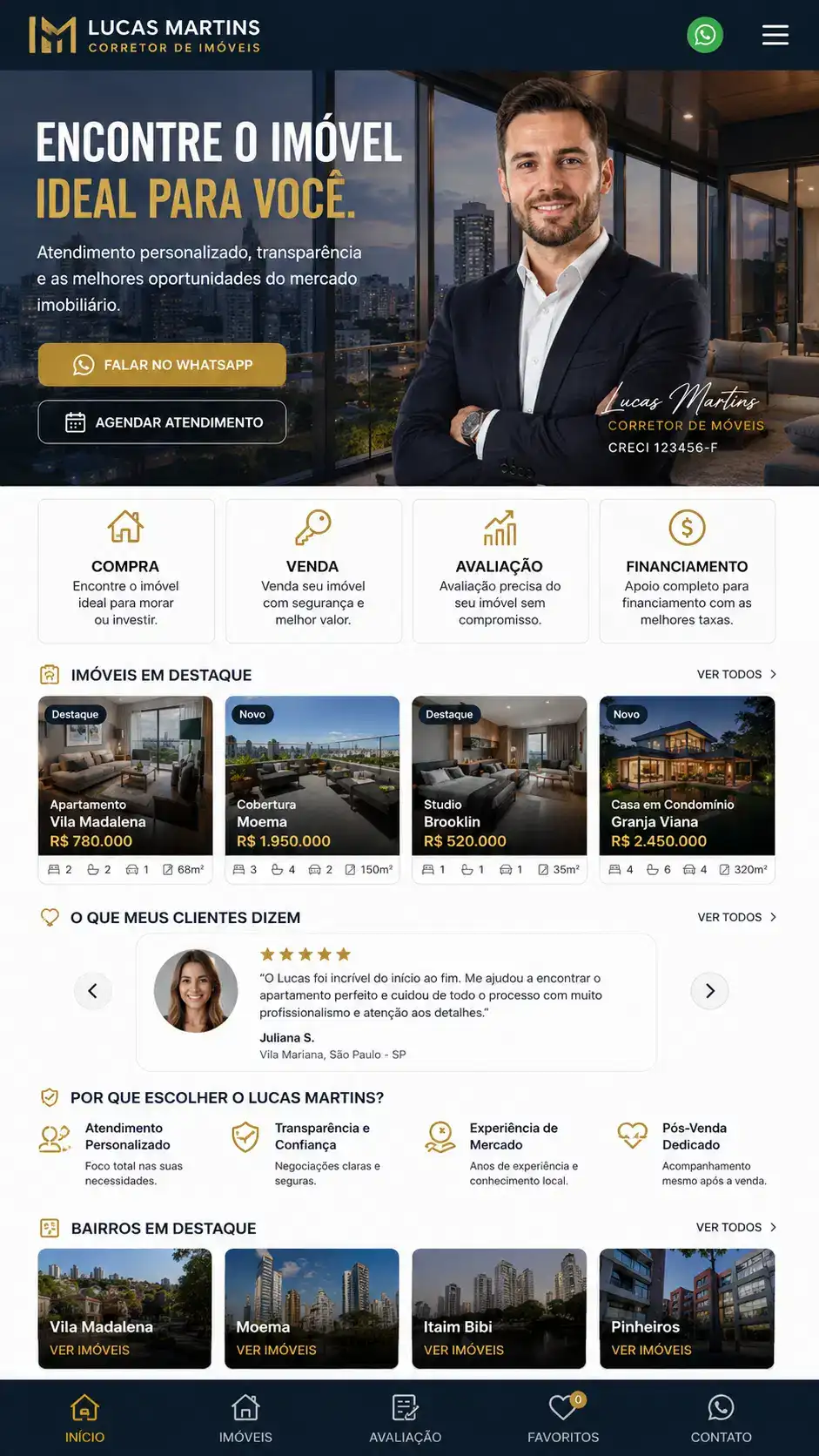 Criação de site para Imobiliária Landing Page