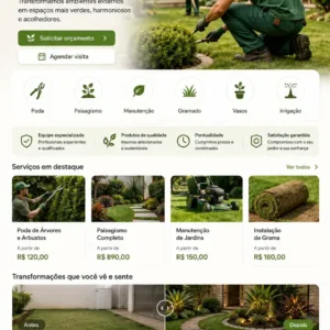 Criação de site para Manutenção de Jardins