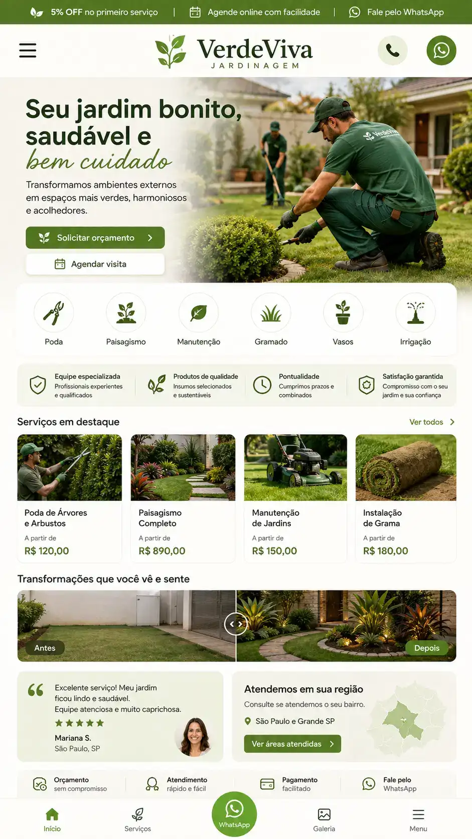 Criação de site para Manutenção de Jardins