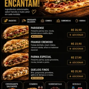 Criação de site para Lanchonete de Baguetes com Cardápio Online