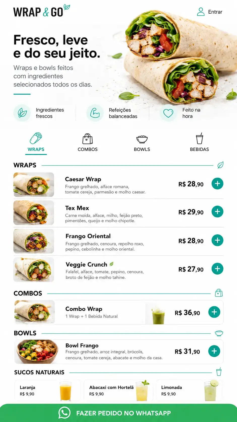Criação de site para Lanchonete Saudável