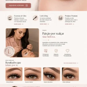 Criação de site para Lash Designer