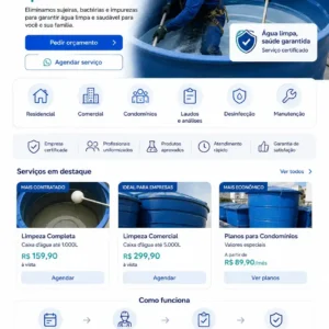 Criação de site para Higienização de Caixa D’água