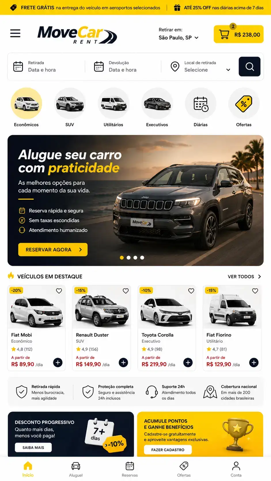 Criação de site para Locadora de Veículos