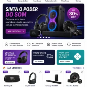 Criação de site para Loja de Áudio