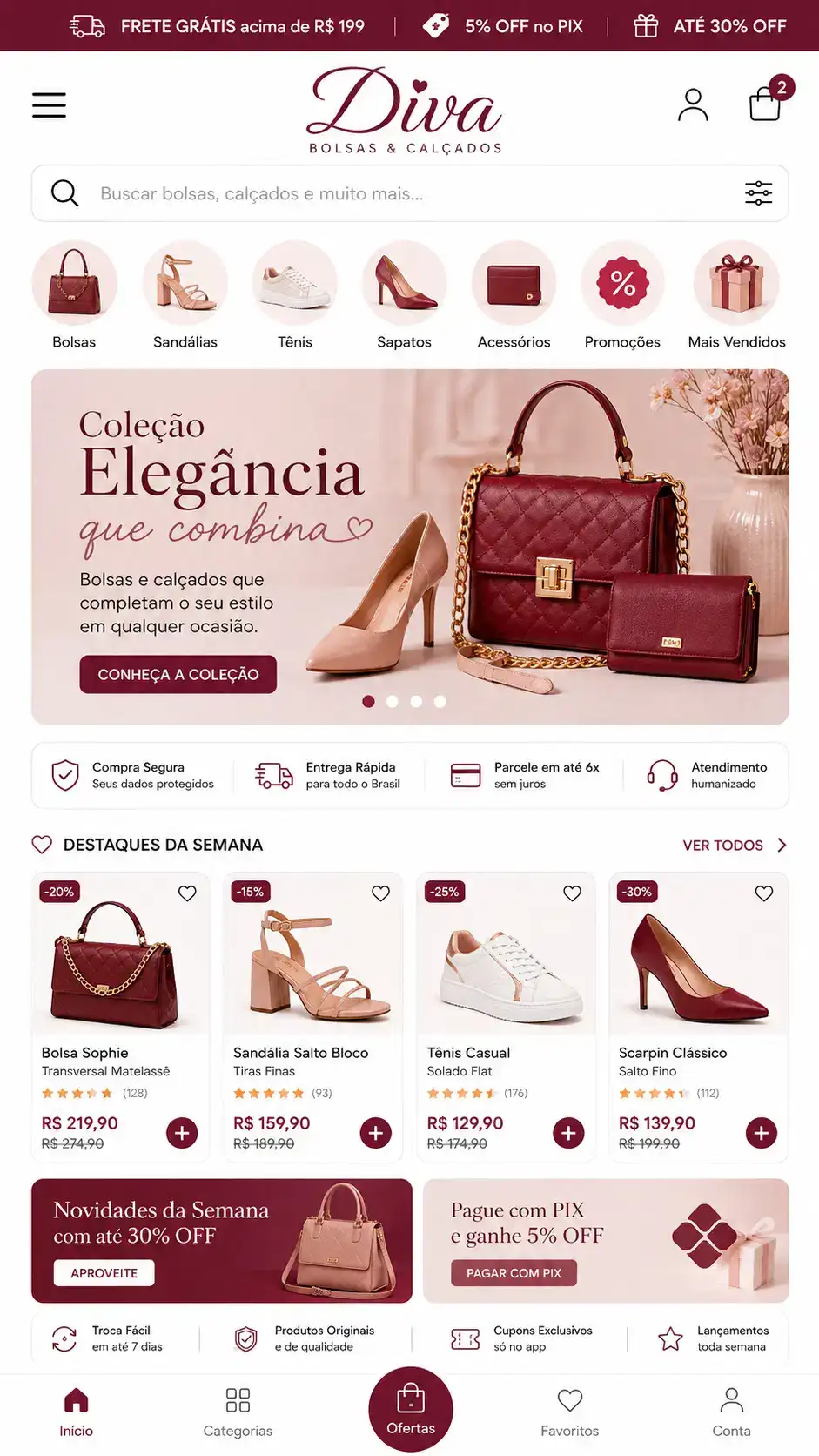 Criação de site para Loja de Bolsas Loja Online