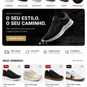Criação de site para Loja de Calçados Esportivos