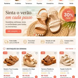 Criação de site para e-commerce de Calçados