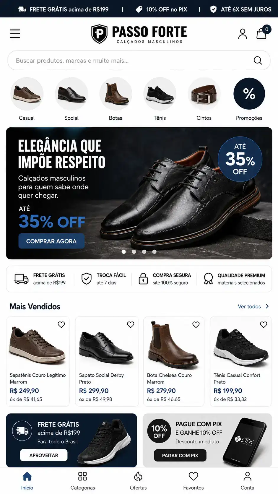 Criação de site para Outlet de Calçados