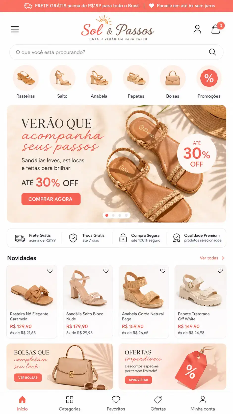Criação de site para Boutique de Calçados