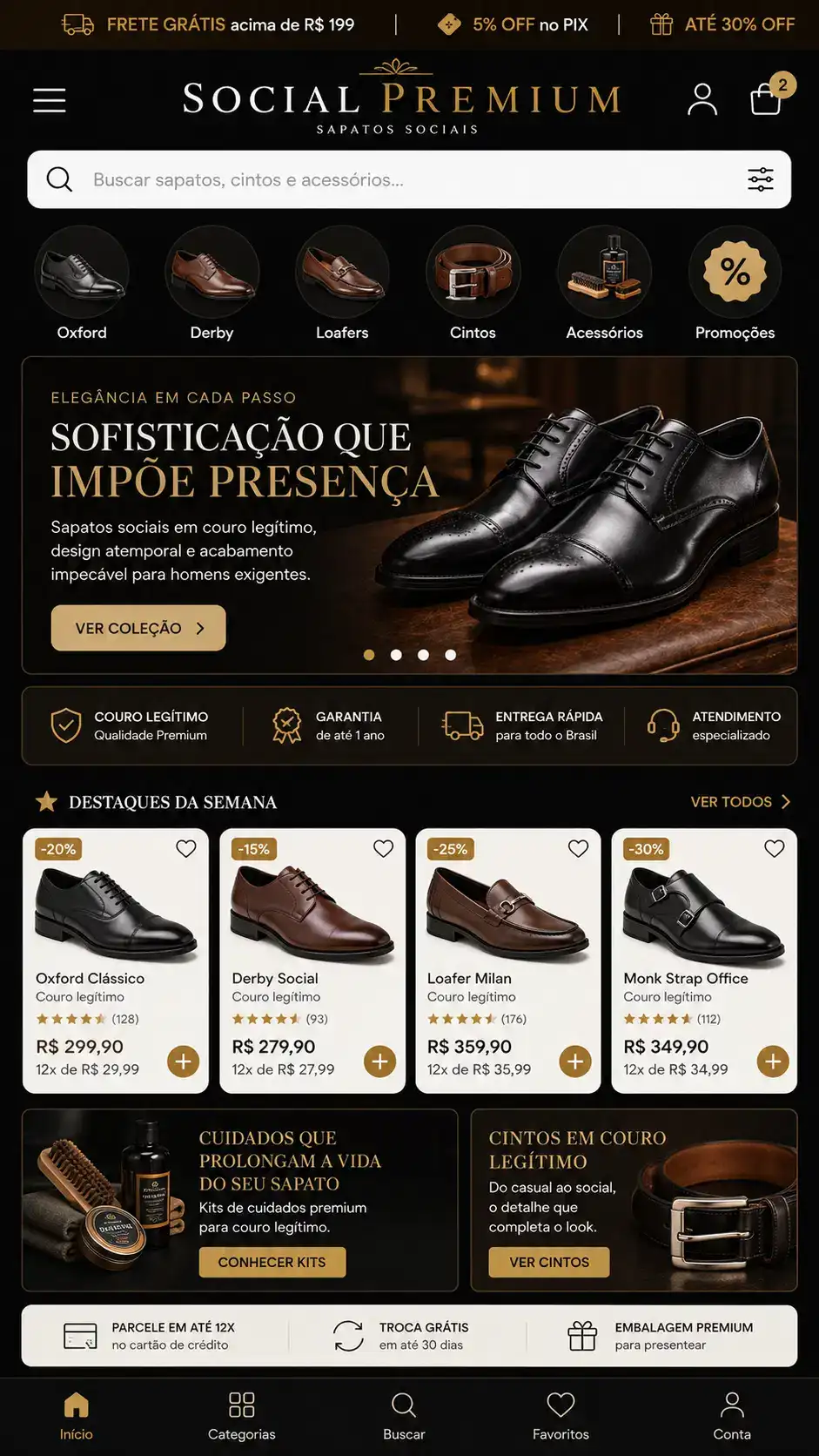 Criação de site para Loja de Calçados Premium