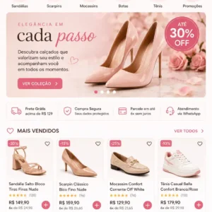 Loja de Calçados Criação de Site e Desenvolvimento de Site