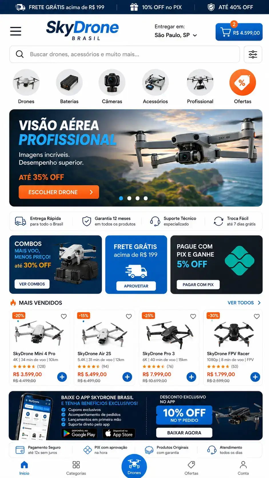 Criação de site para Loja de Drones