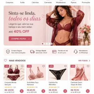 Criação de site para e-commerce de Lingerie