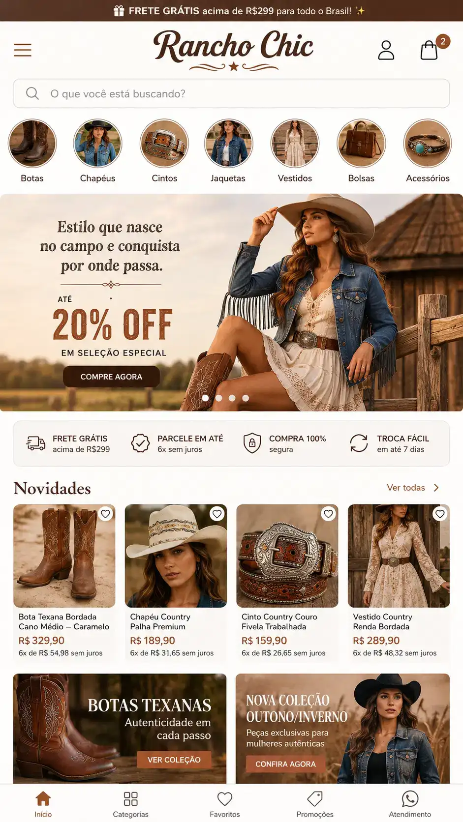 Loja De Moda Country Criação de Site Profissional e Desenvolvimento de Site