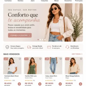 Loja de Moda Feminina Criação de Site Profissional e Desenvolvimento de Site