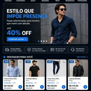 Criação de site para e-commerce de Moda Masculina