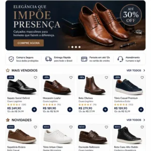 Criação de site para Loja de Moda Masculina Loja Online