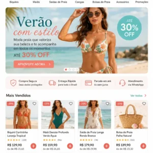 Criação de site para e-commerce de Moda Praia