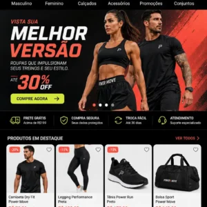 Loja de Roupas Fitness Criação de Site e Desenvolvimento de Site