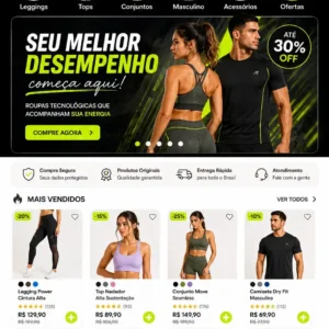 Criação de site para Loja de Roupas Fitness Loja Online