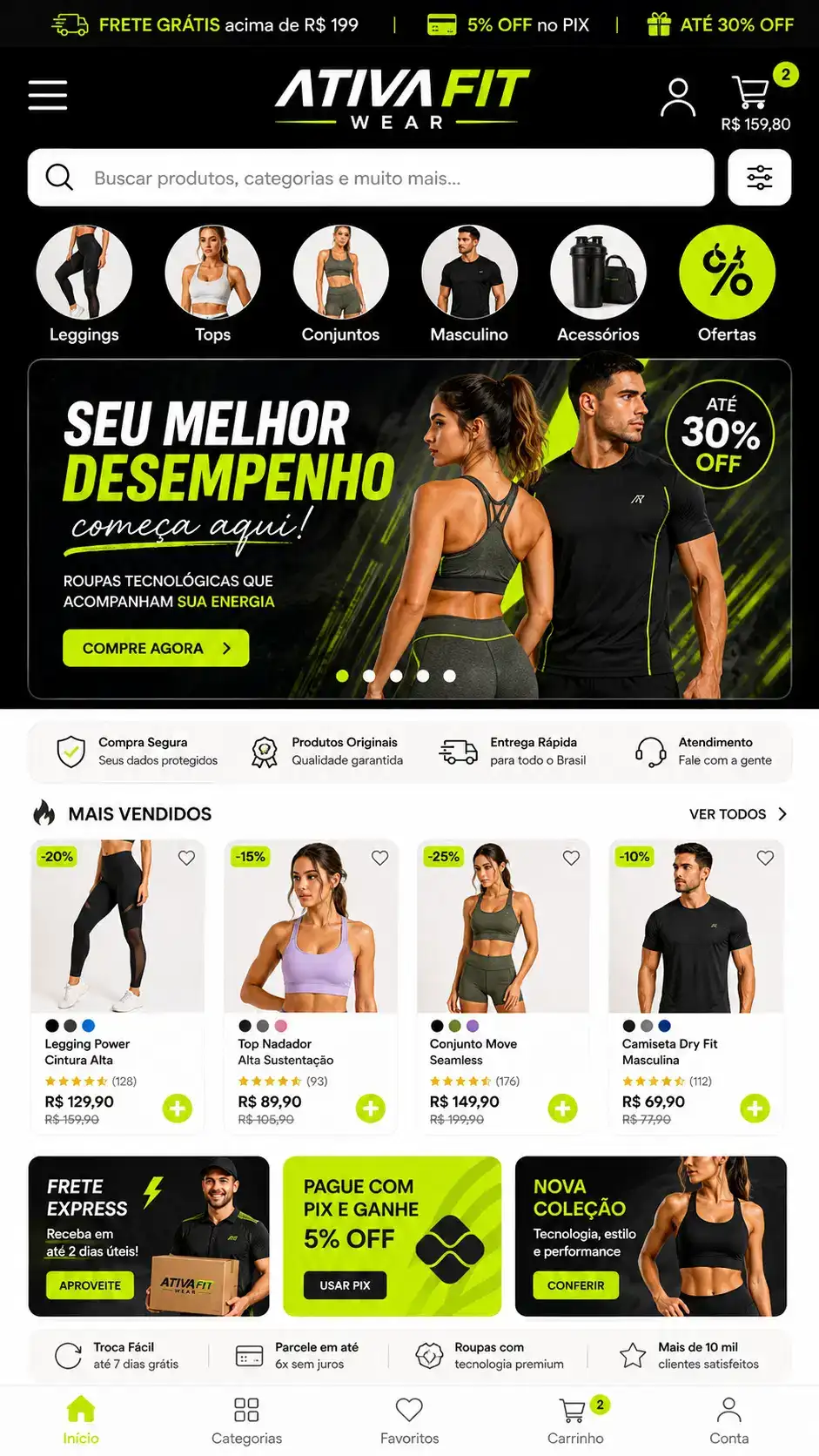 Criação de site para Loja de Roupas Fitness Loja Online