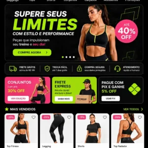 Criação de site para Loja de Roupas Fitness Neon