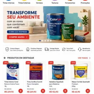 Criação de site para Loja de Tintas