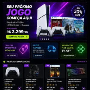 Criação de site para Loja Gamer Neon