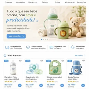 Loja para Bebês Criação de Site e Desenvolvimento de Site