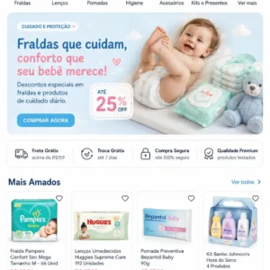 Criação de site para Loja de Enxoval para Bebê